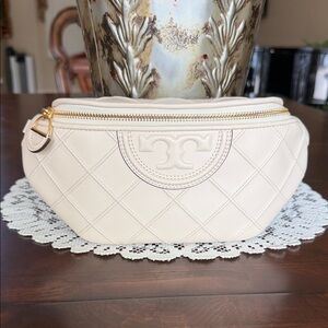 Tory Burch Fleming Soft Belt Bag in New Cream